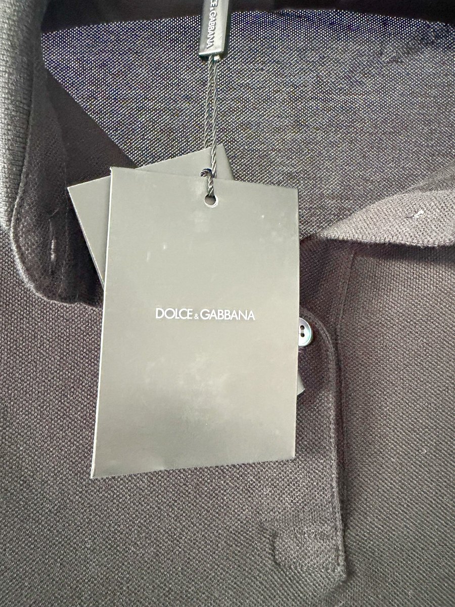 Dolce And Gabbana Black Collared Polo Crop Shirt - Imagen 5