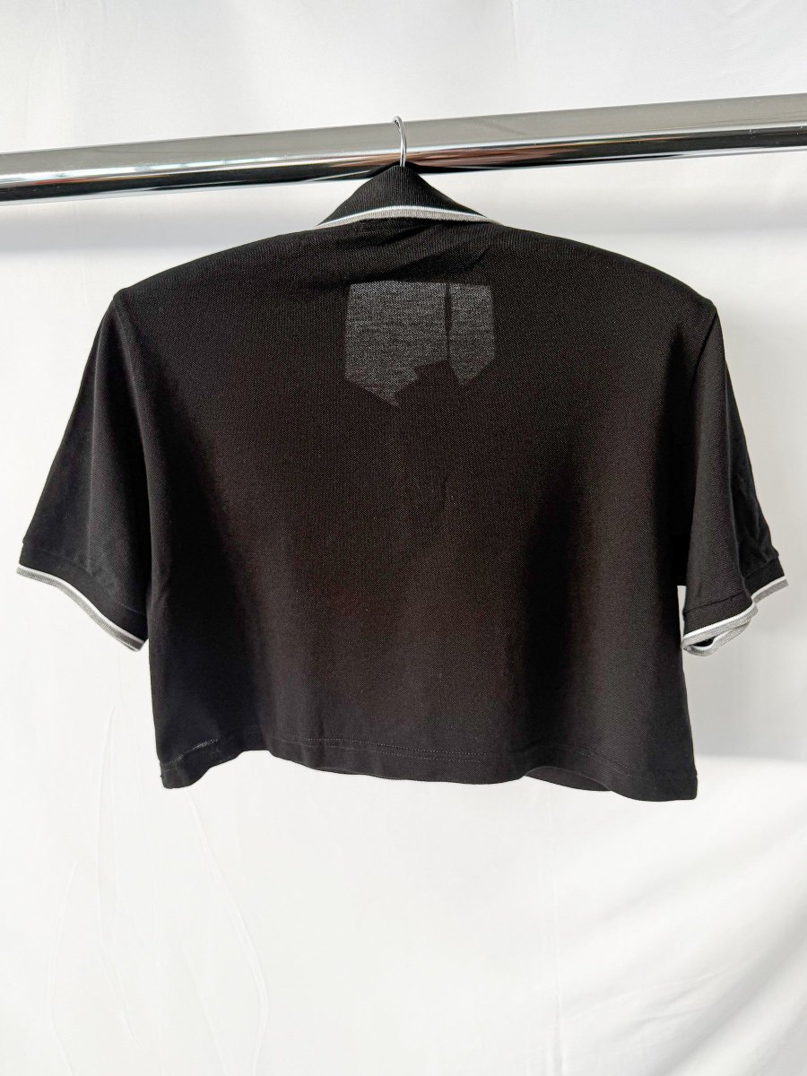 Dolce And Gabbana Black Collared Polo Crop Shirt - Imagen 3
