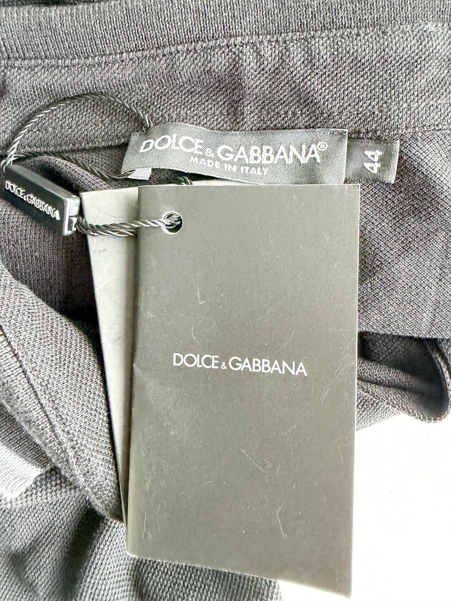 Dolce And Gabbana Black Collared Polo Crop Shirt - Imagen 8