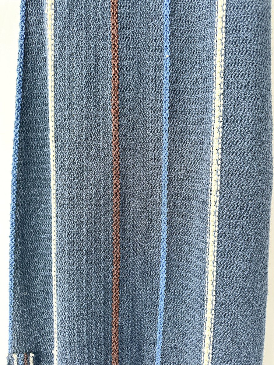 Jil Sander Navy Crochet Knit Stripe Maxi Dress - Imagen 9