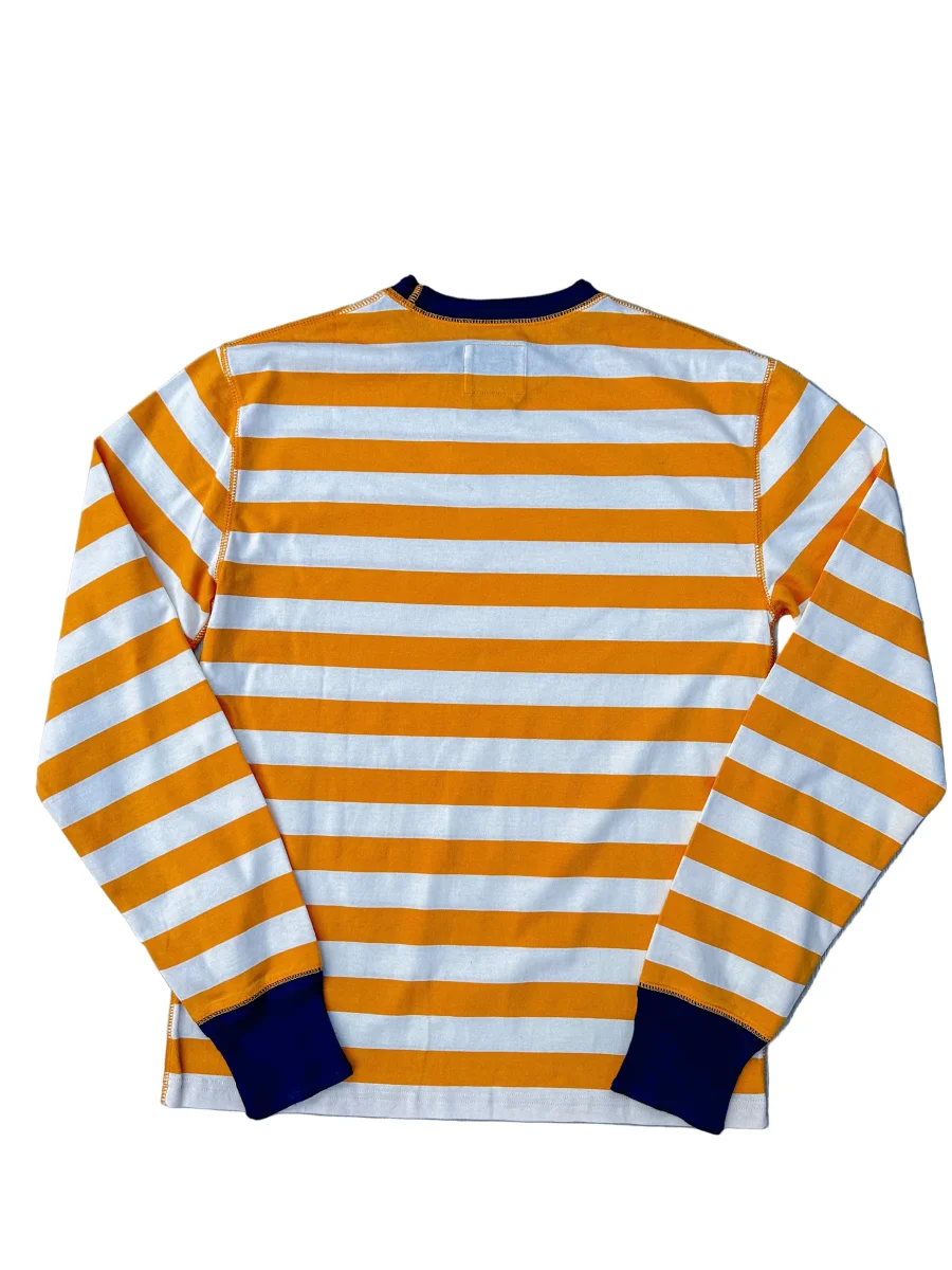 Drake's Mustard Striped Long Sleeve Hiking Tee Shirt - Imagen 3