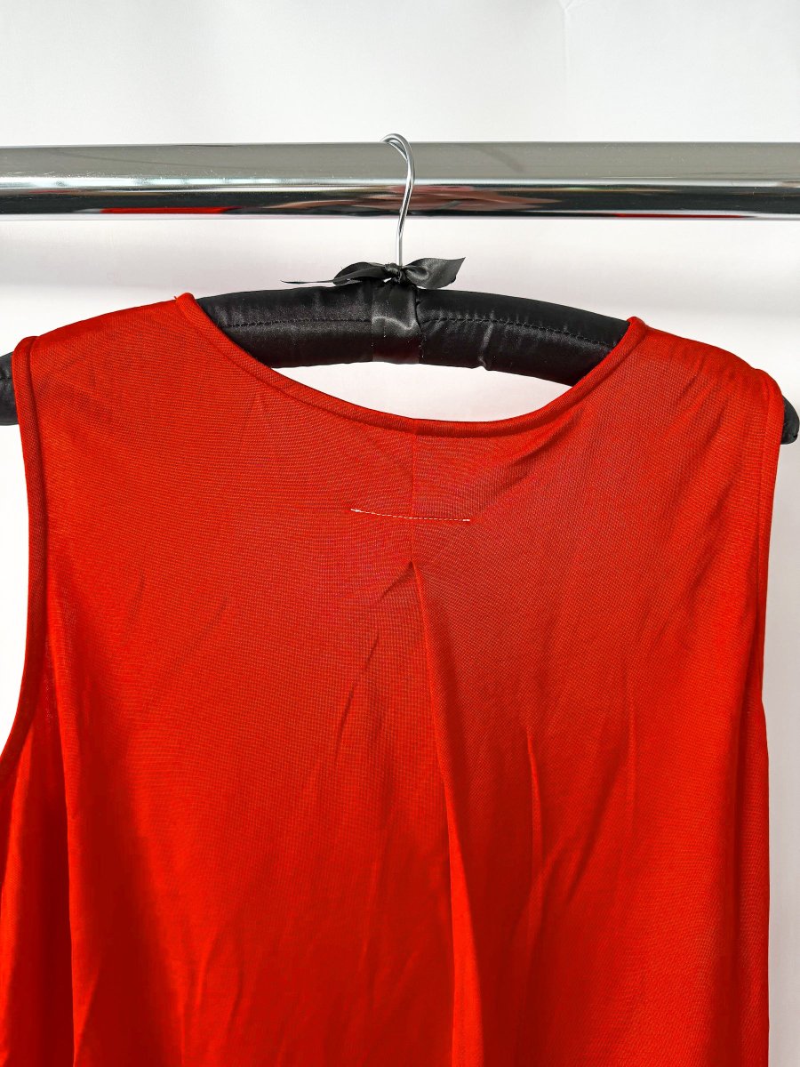 MM6 Maison Margiela Red Asymmetric Tank Dress - Imagen 4