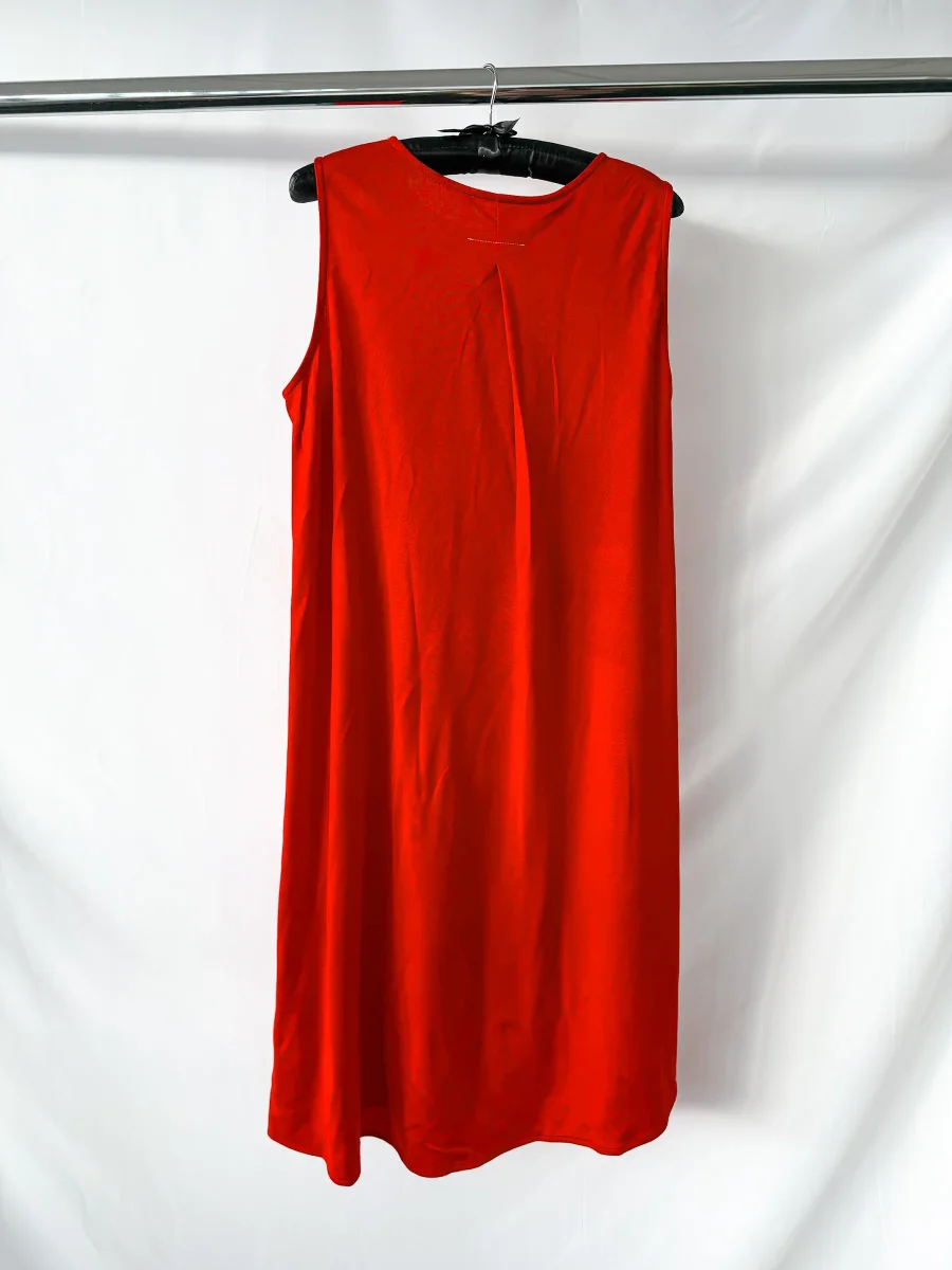 MM6 Maison Margiela Red Asymmetric Tank Dress - Imagen 5