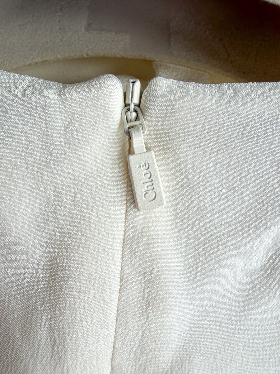 Chloe Whisper White Round Neck Short Sleeve Blouse - Imagen 7