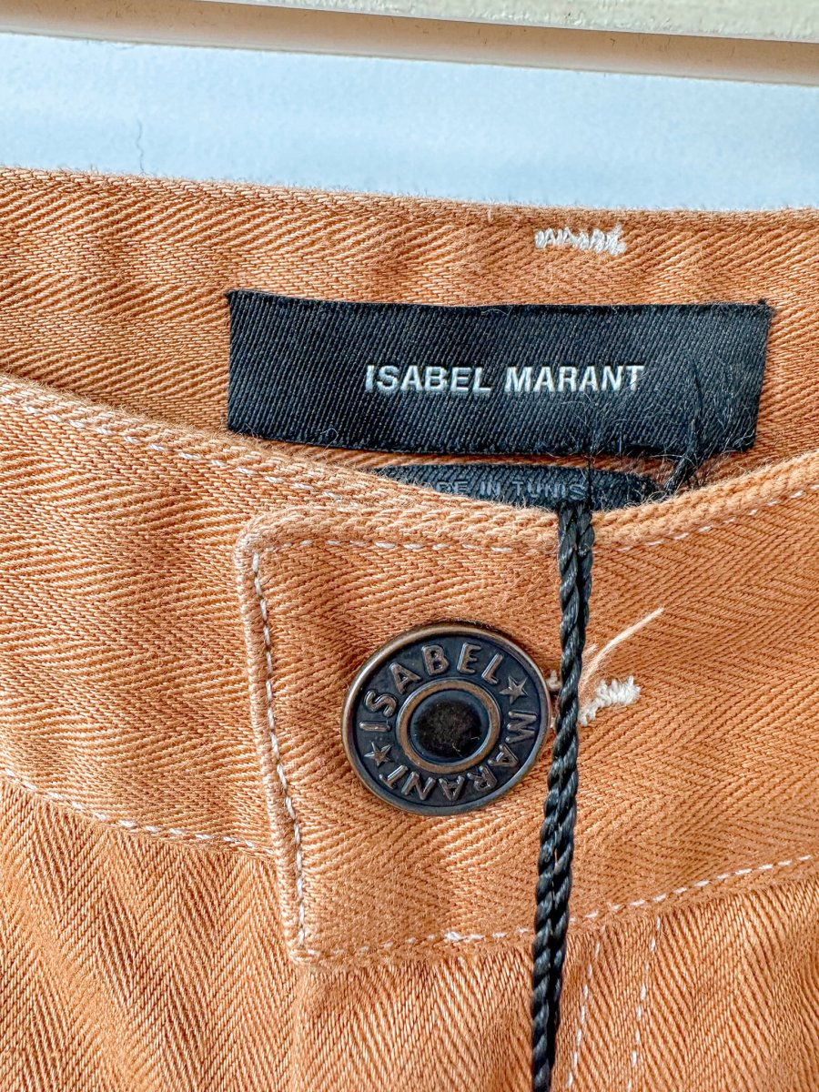 Isabel Marant Lirokae Tan Straight Leg Pants Trousers - Imagen 6