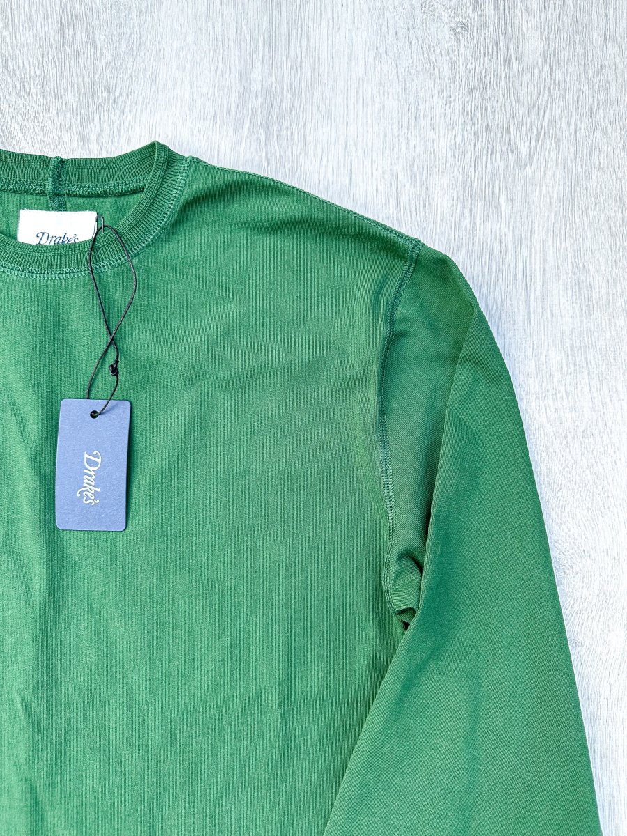 Drake's Dark Green Long Sleeve Hiking Tee Shirt - Imagen 4