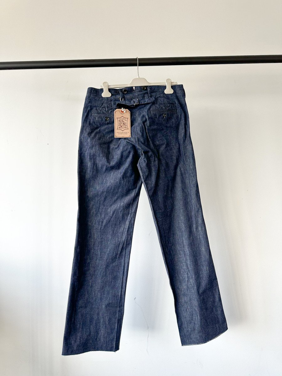 Adjustable Costume Japan Indigo Japanese Denim Fabric Trousers - Imagen 3