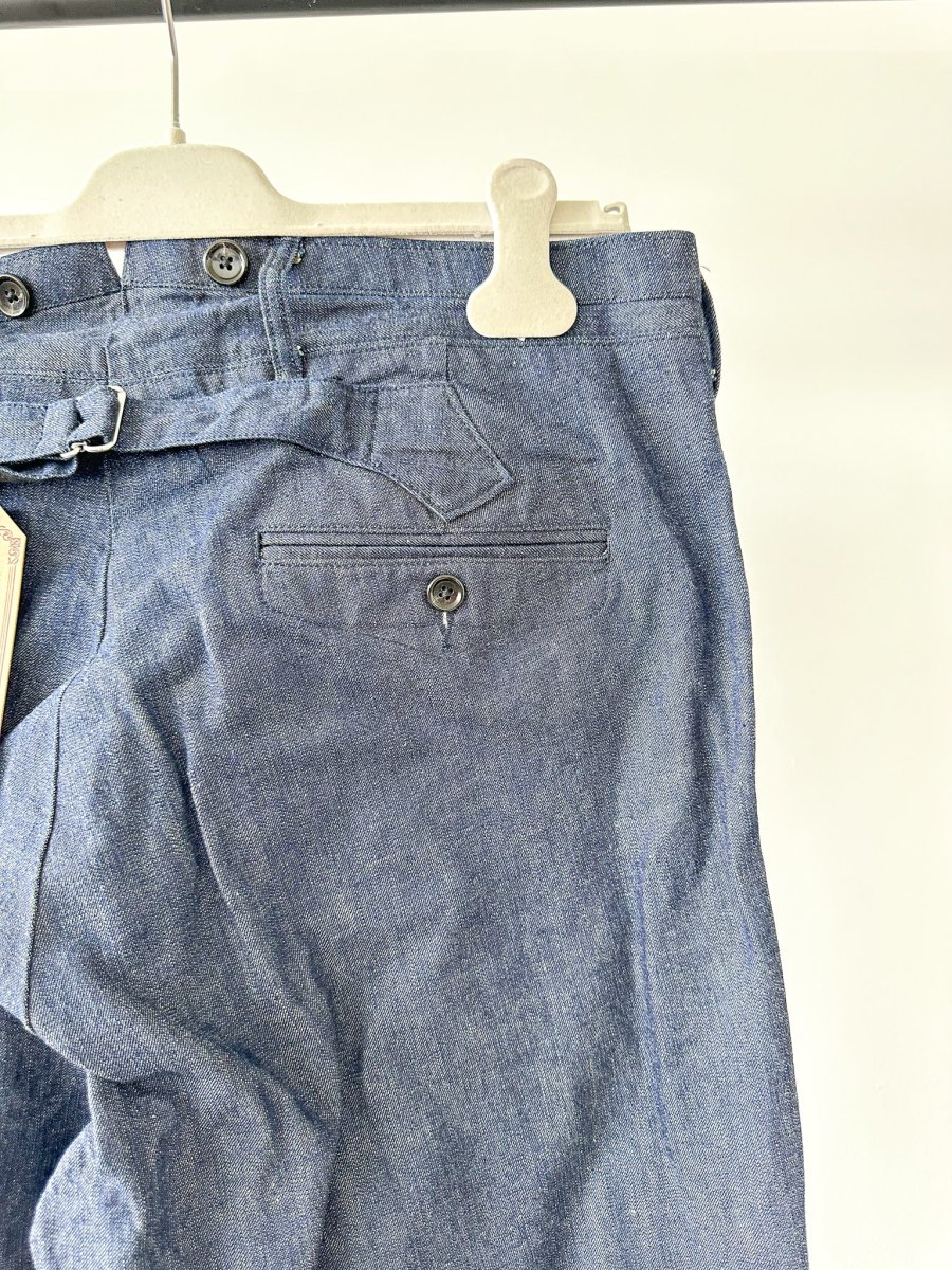 Adjustable Costume Japan Indigo Japanese Denim Fabric Trousers - Imagen 6