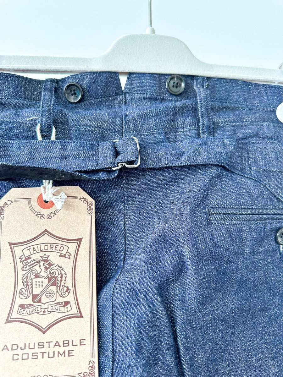 Adjustable Costume Japan Indigo Japanese Denim Fabric Trousers - Imagen 5