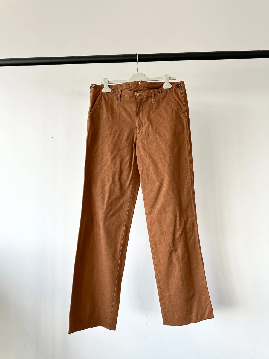 Adjustable Costume Japan Cotton Canvas Brown Trousers - Imagen 2