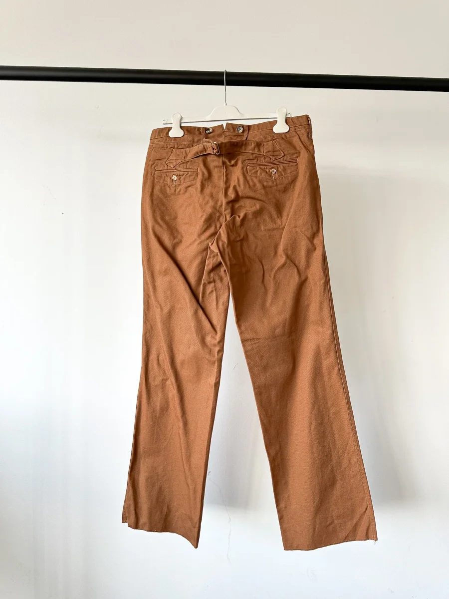 Adjustable Costume Japan Cotton Canvas Brown Trousers - Imagen 3