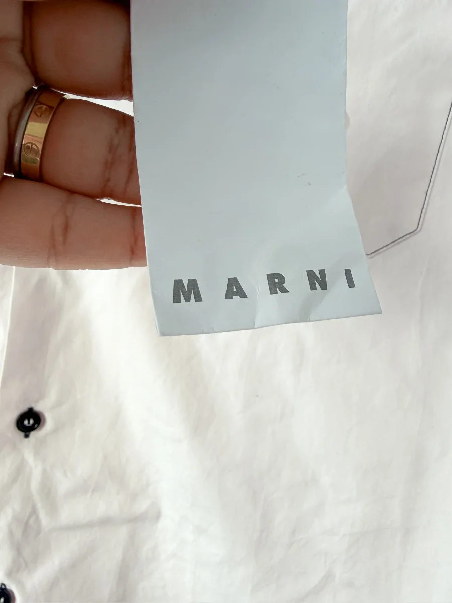 Marni Mens Pink Cotton Poplin Button-Up Short Sleeve Collared Shirt - Imagen 6