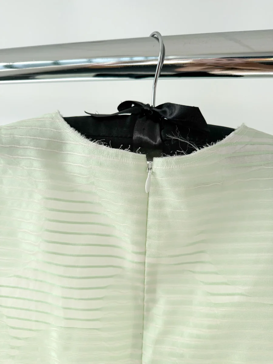 Anais Jourden Green White Striped A-line Dress - Imagen 5