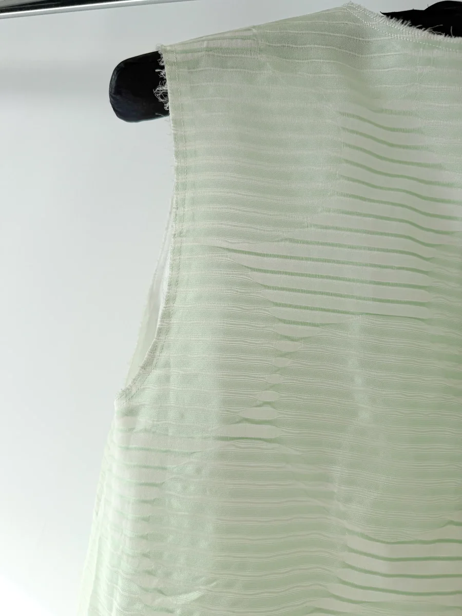 Anais Jourden Green White Striped A-line Dress - Imagen 6