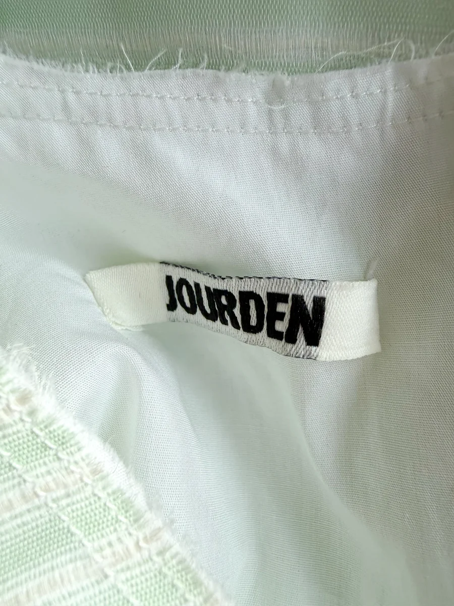 Anais Jourden Green White Striped A-line Dress - Imagen 7