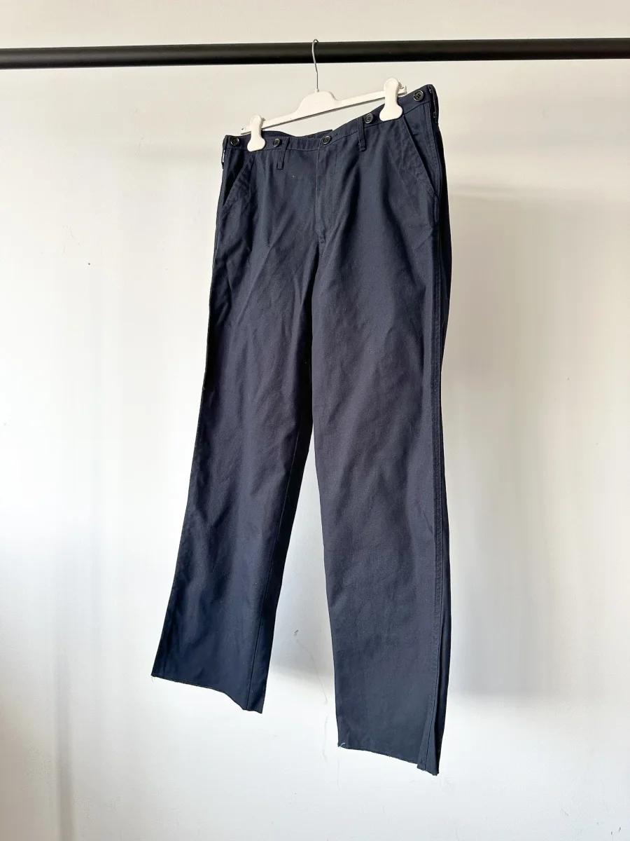 Adjustable Costume Japan Cotton Canvas Navy Trousers