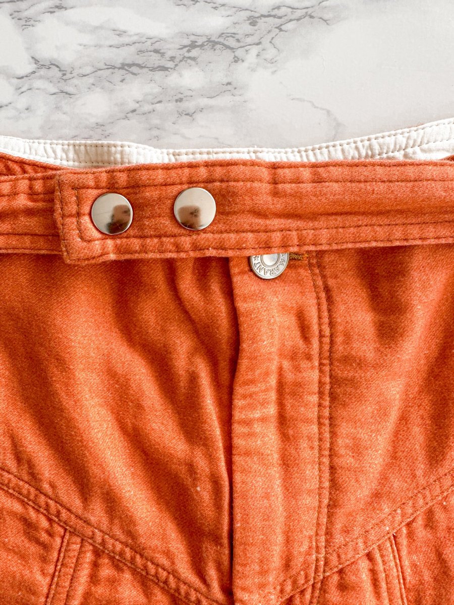 Isabel Marant Etoile Kaynetd Tie Dye Orange Linen Blend Shorts - Imagen 6