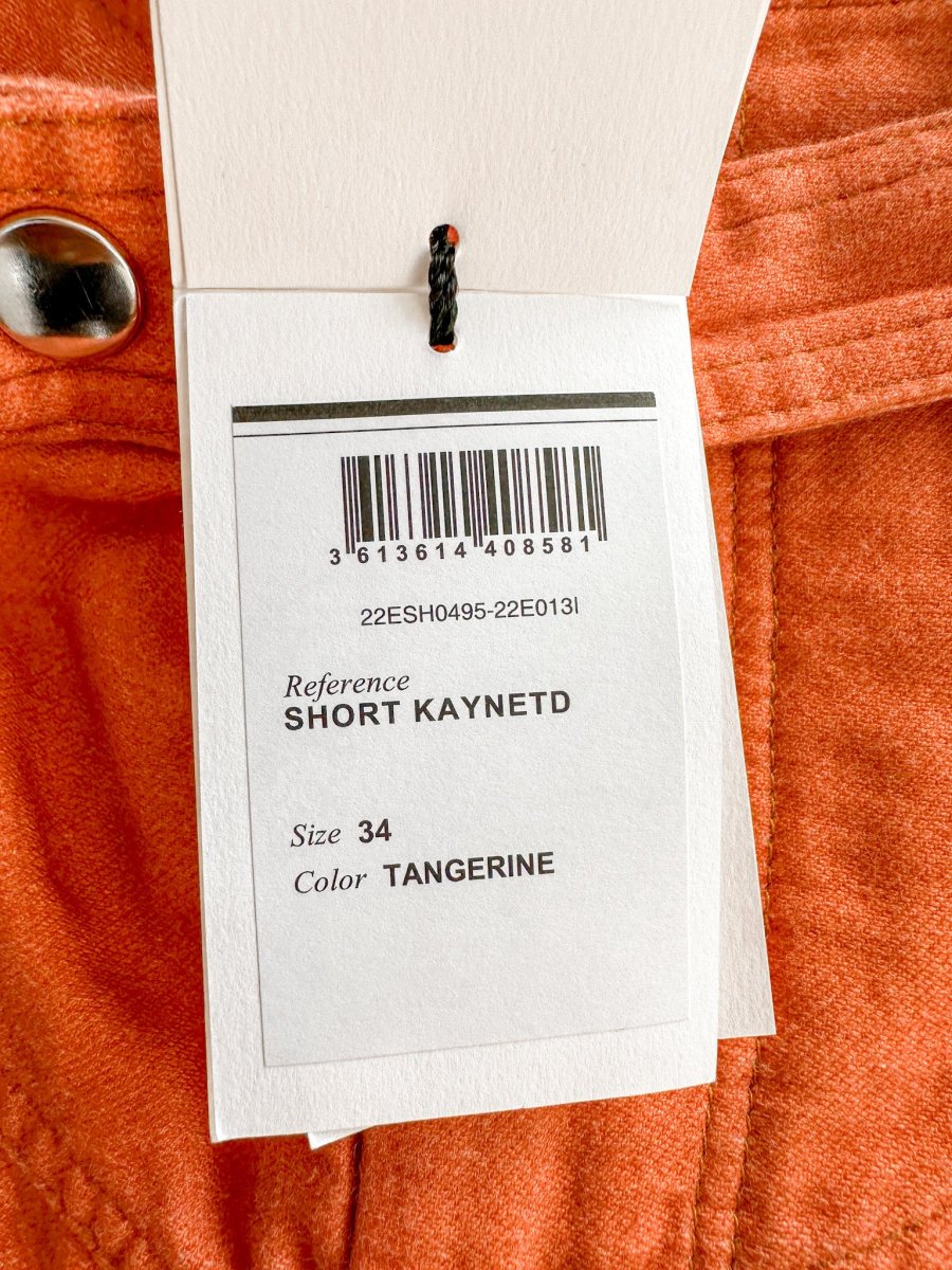 Isabel Marant Etoile Kaynetd Tie Dye Orange Linen Blend Shorts - Imagen 5