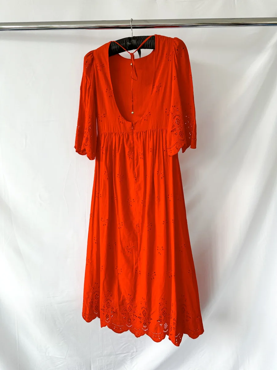 Borgo De Nor Red Carla Broderie Anglaise Cotton Maxi Dress - Imagen 6