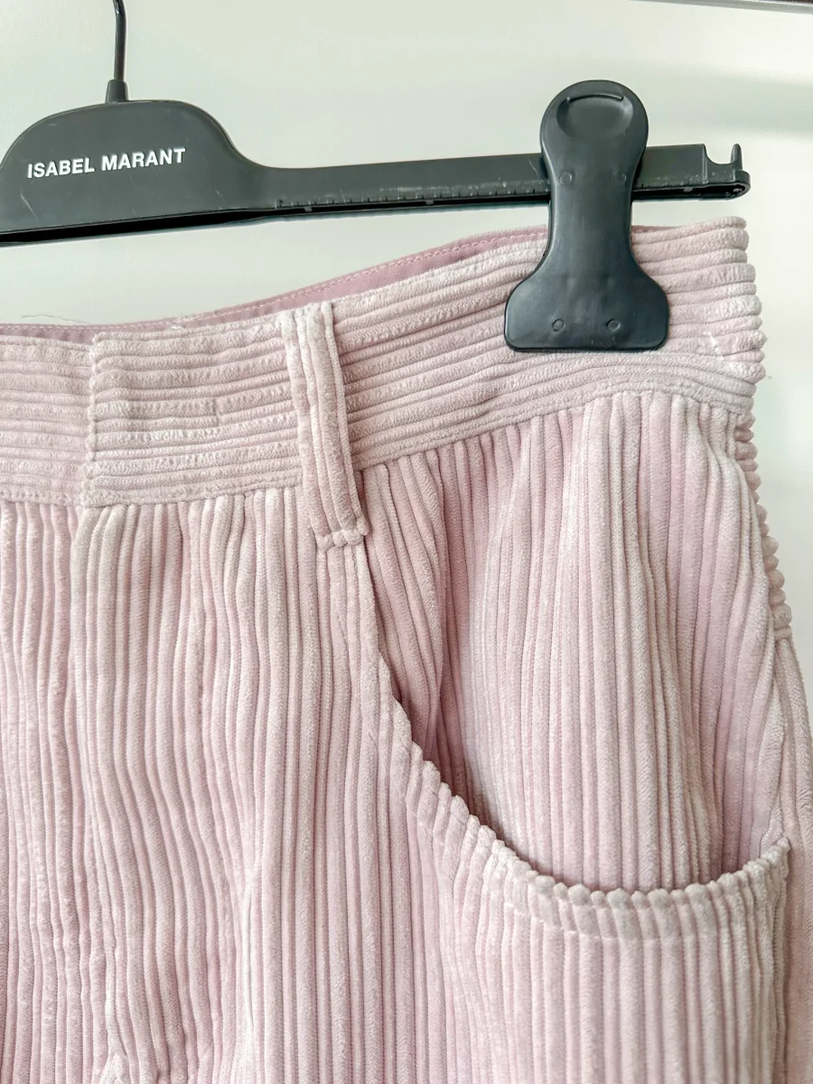 Isabel Marant Pink Corduroy Meeroya Straight Leg Trousers - Imagen 4