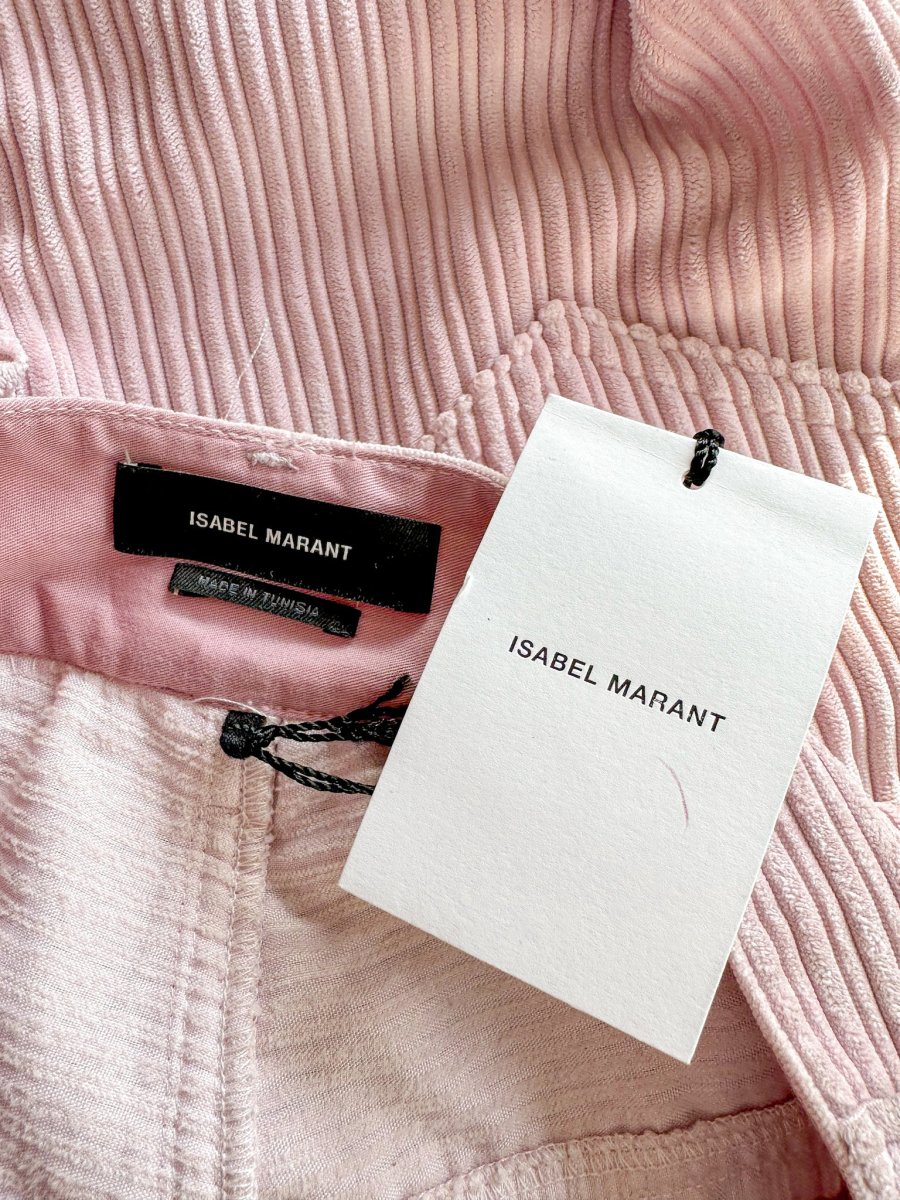 Isabel Marant Pink Corduroy Meeroya Straight Leg Trousers - Imagen 8
