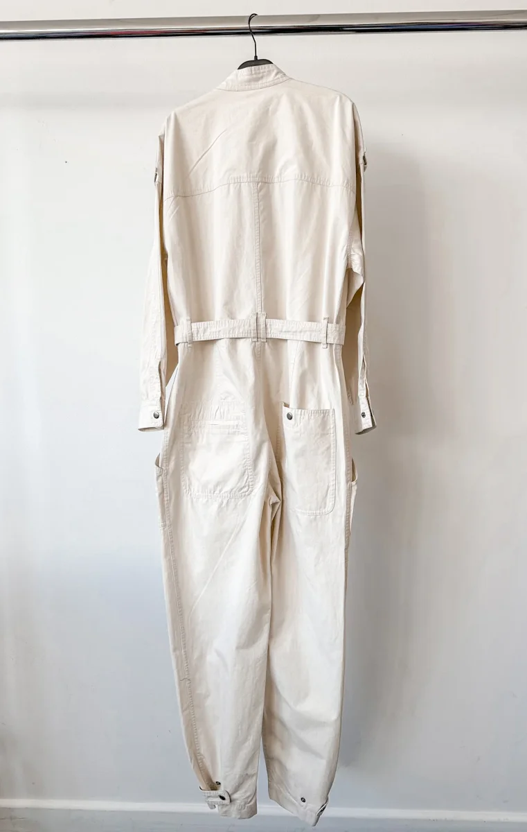 Isabel Marant Etoile Ruthel Off-Duty Utility Ivory Cream Belted Jumpsuit - Imagen 5