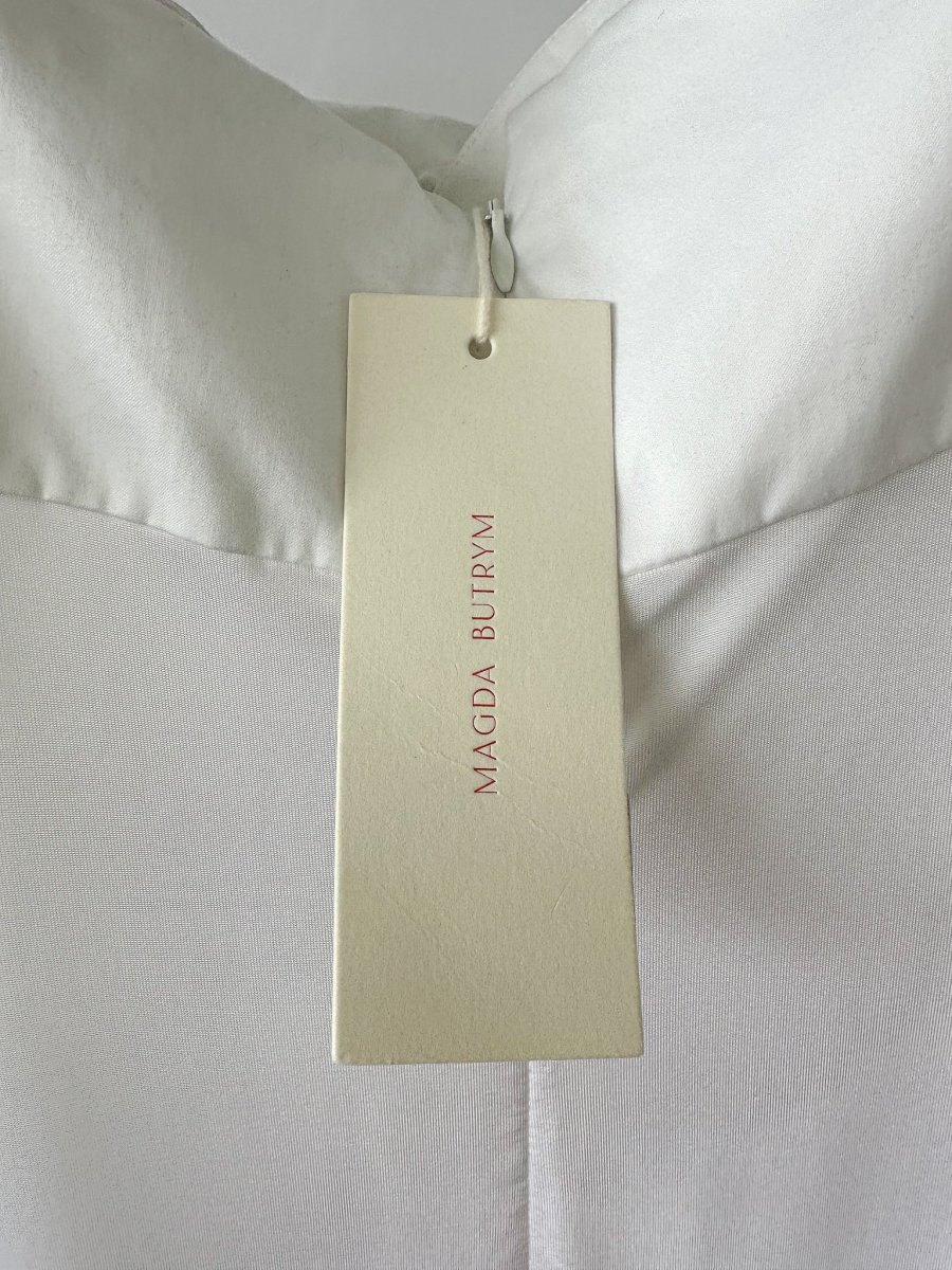 Magda Butrym Rose White Sweetheart Midi Dress - Imagen 9