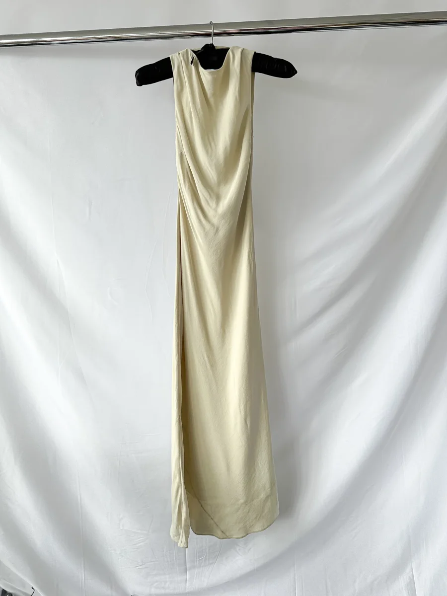 St Agni Dove Ivory Draped Cowl Dress - Imagen 3