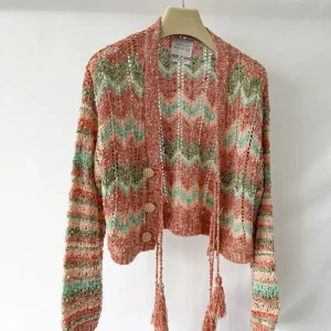 Hayley Menzies Pink Zigzag Andes Boucle Cardigan