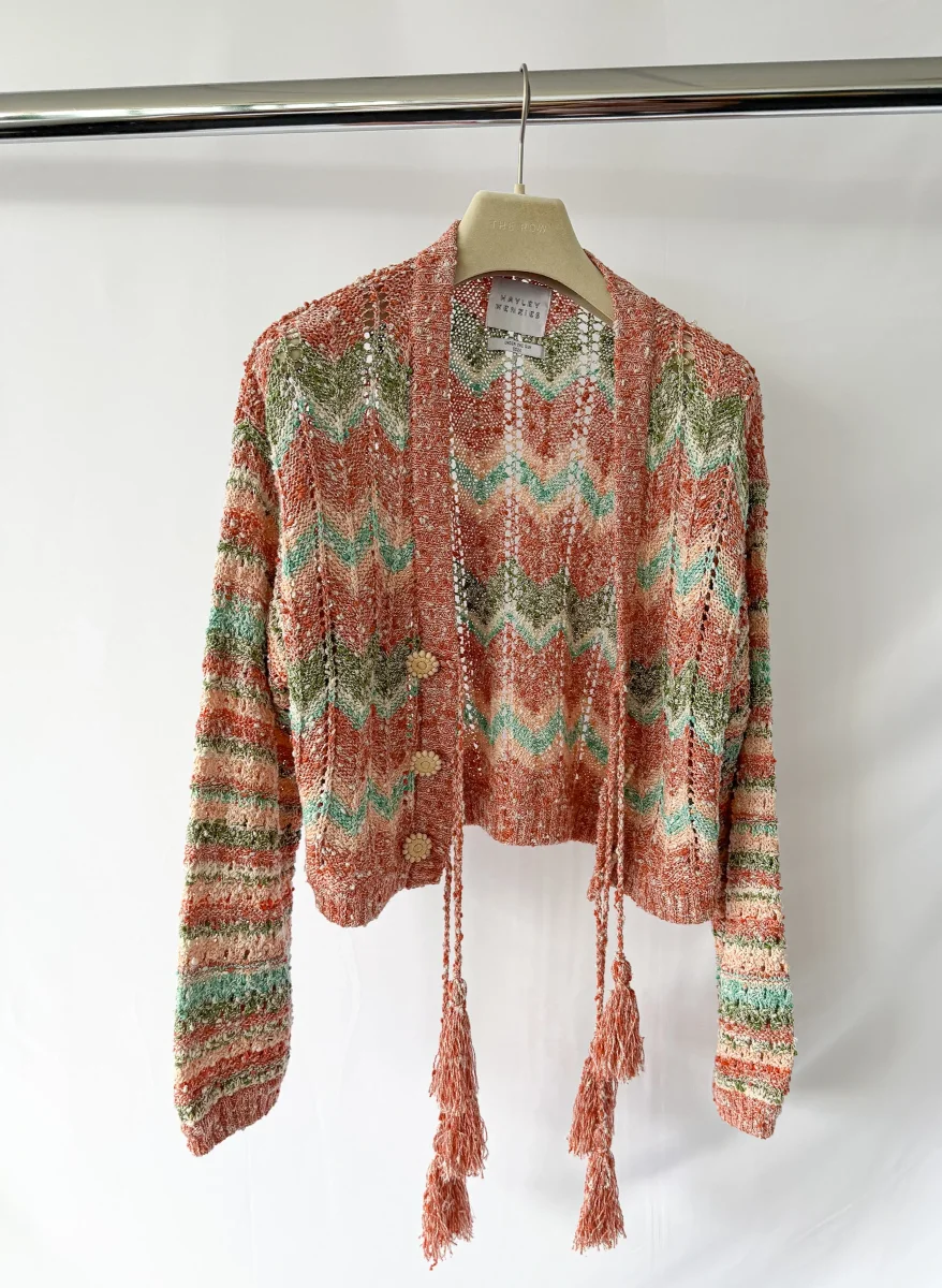 Hayley Menzies Pink Zigzag Andes Boucle Cardigan