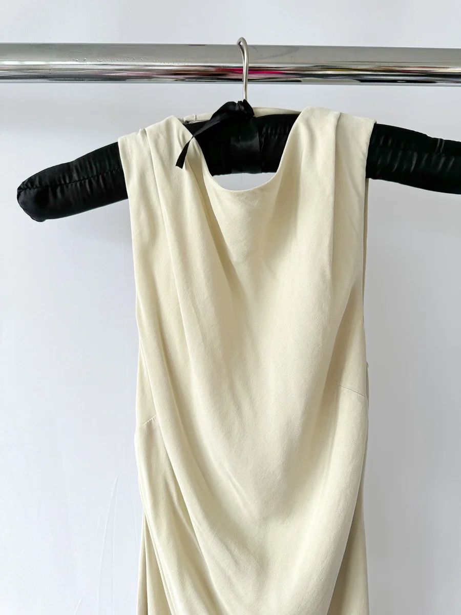 St Agni Dove Ivory Draped Cowl Dress - Imagen 7