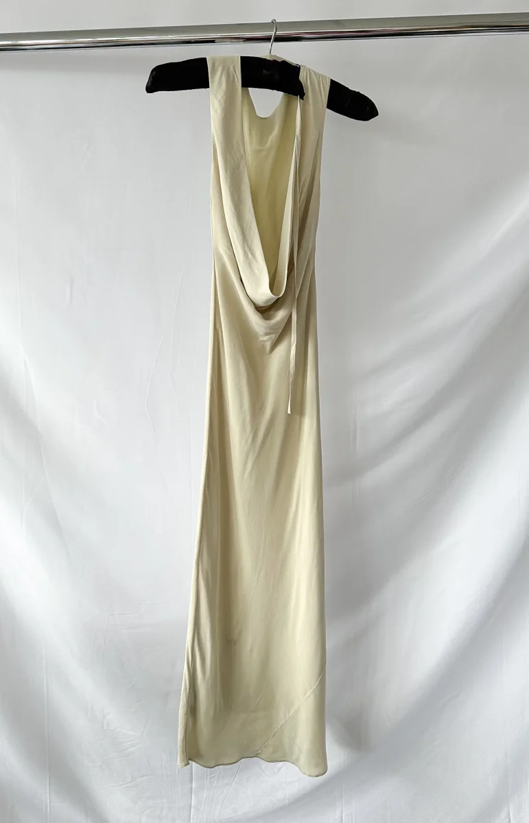 St Agni Dove Ivory Draped Cowl Dress - Imagen 8