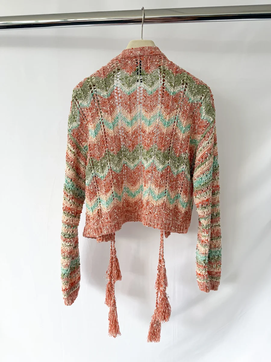 Hayley Menzies Pink Zigzag Andes Boucle Cardigan - Imagen 5