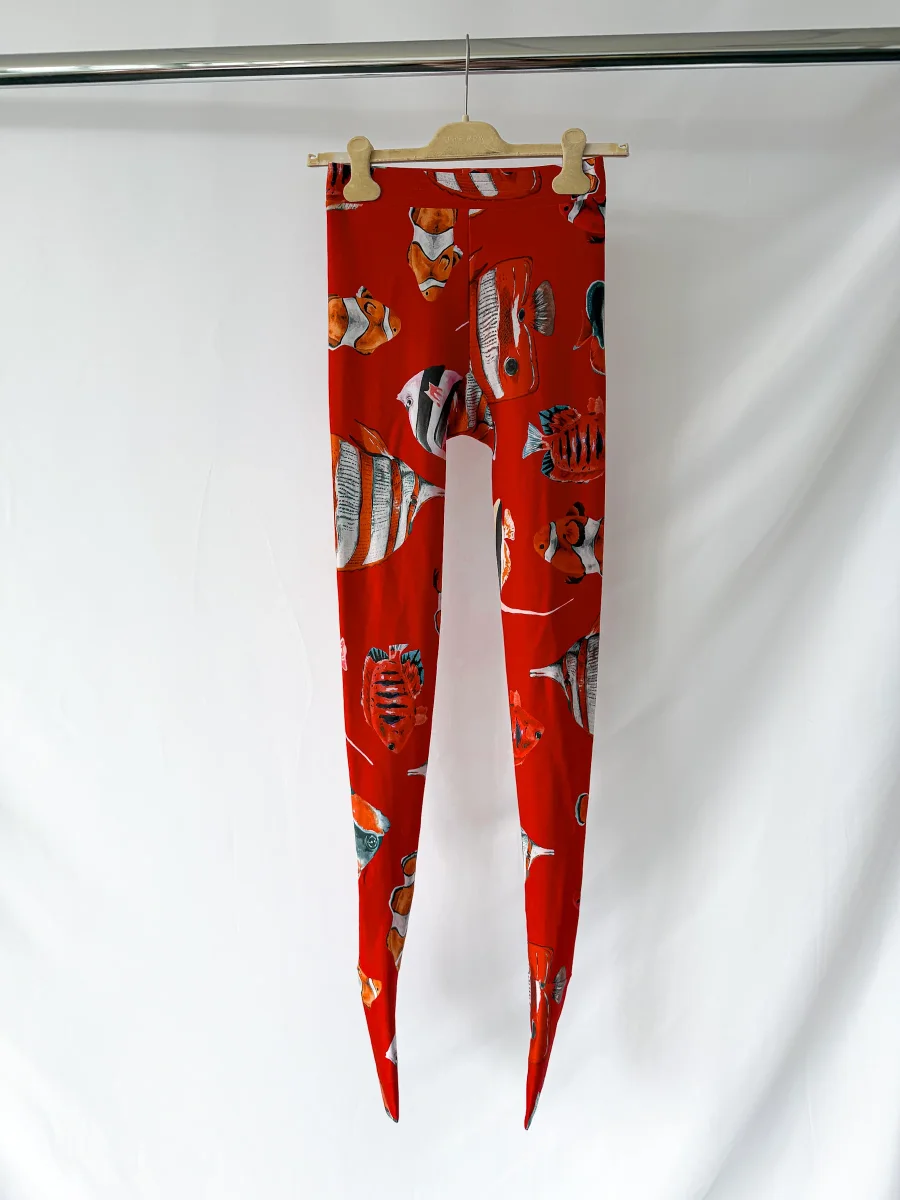 Dolce And Gabbana Fish Print Footed Leggings - Imagen 2
