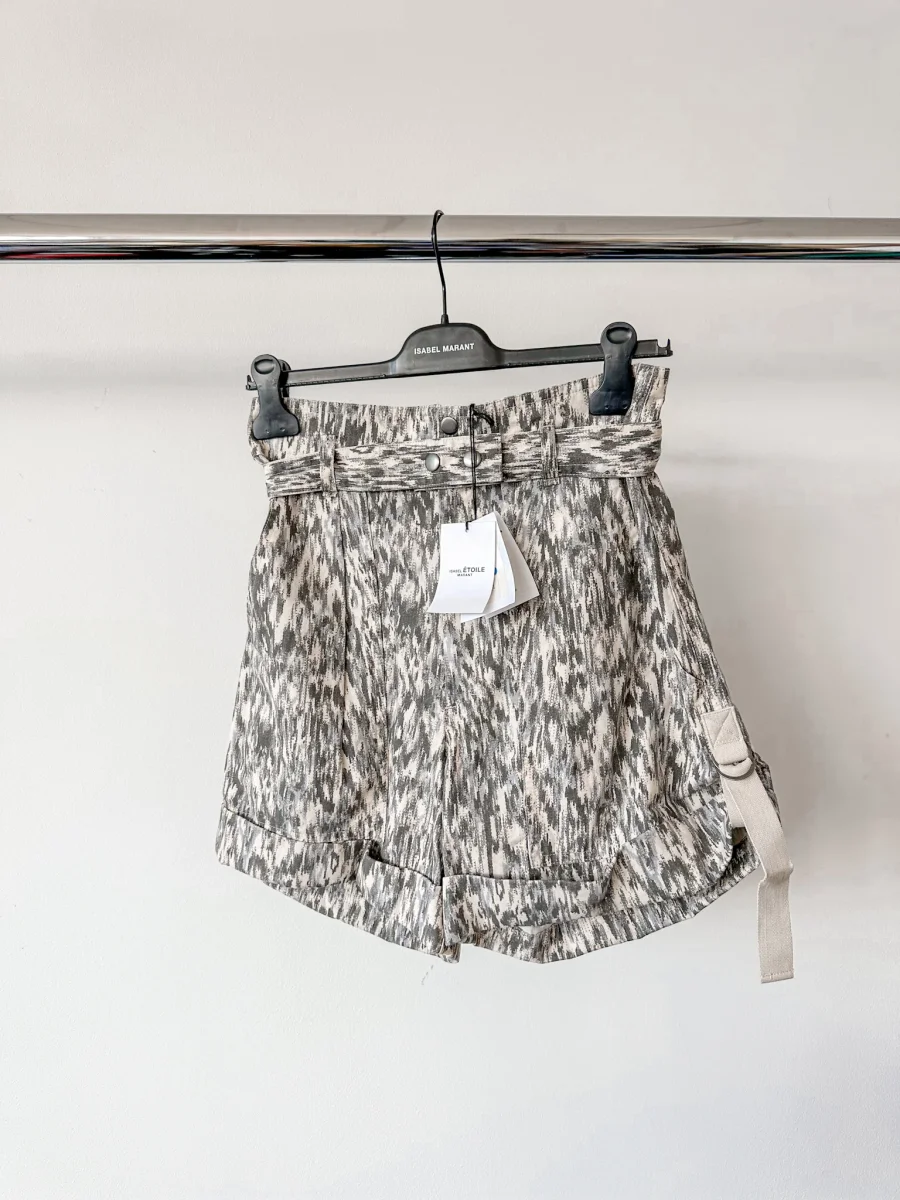 Isabel Marant Etoile Kaloscoe Printed High Waist Belted Cargo Shorts - Imagen 3