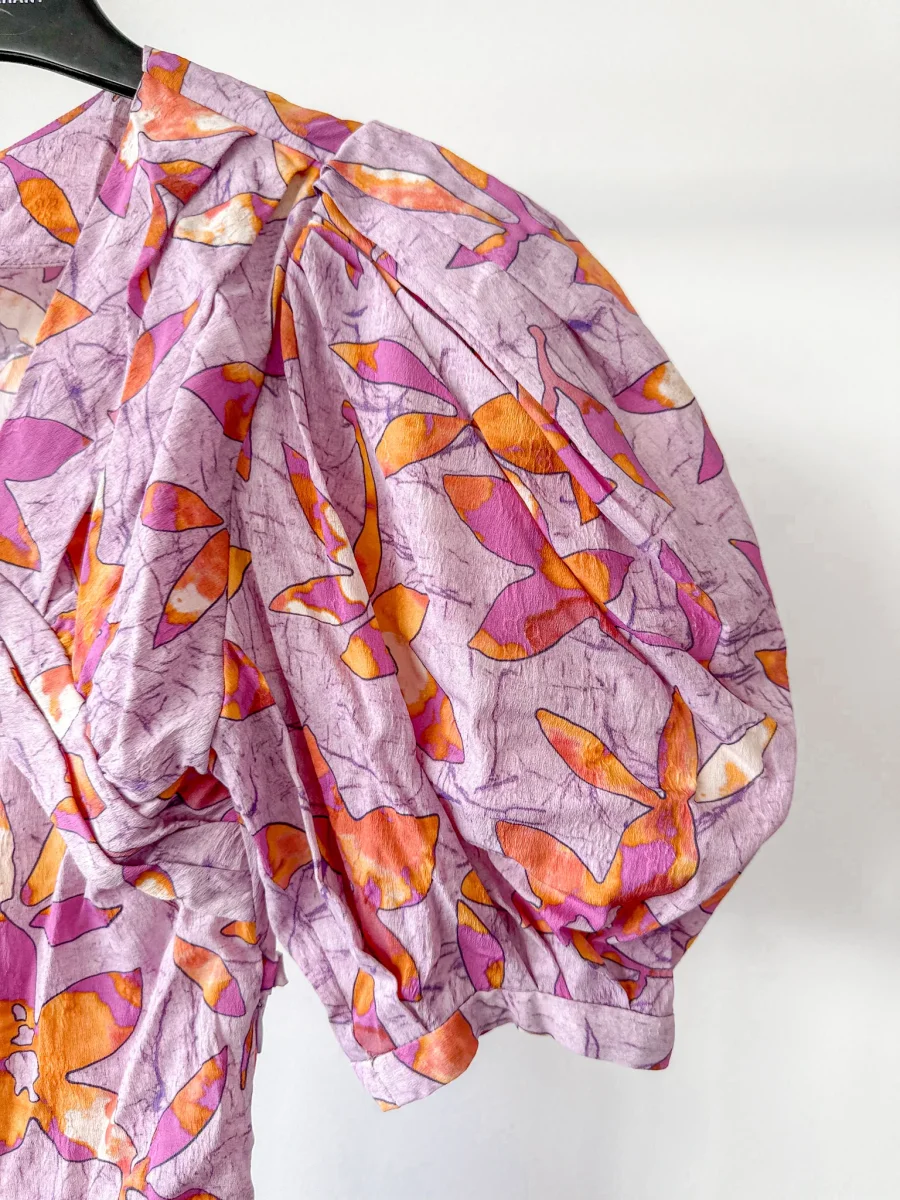 Isabel Marant Madinea Asymmetric Floral-Print Crepe Pink Top - Imagen 8