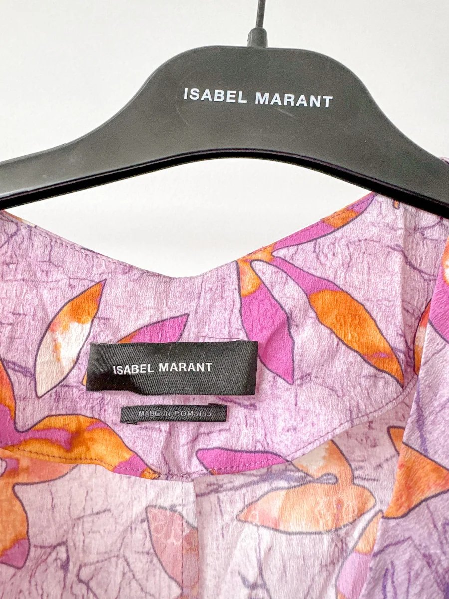 Isabel Marant Madinea Asymmetric Floral-Print Crepe Pink Top - Imagen 7