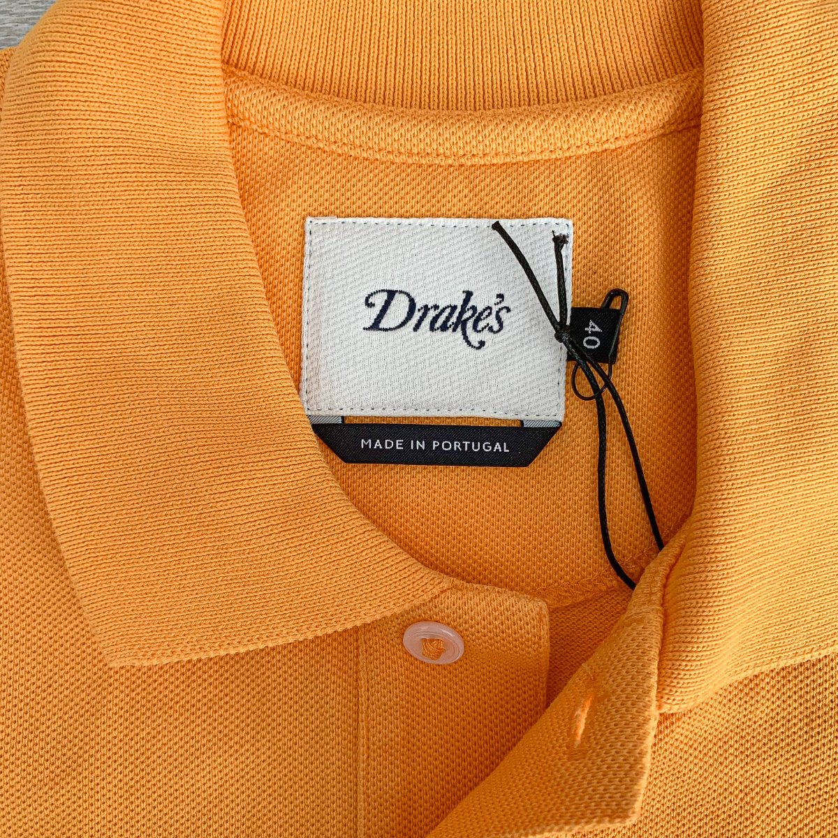 Drake's Duck Butterscotch Yellow Polo Shirt With Logo Embroidered Cotton Piqué - Imagen 4