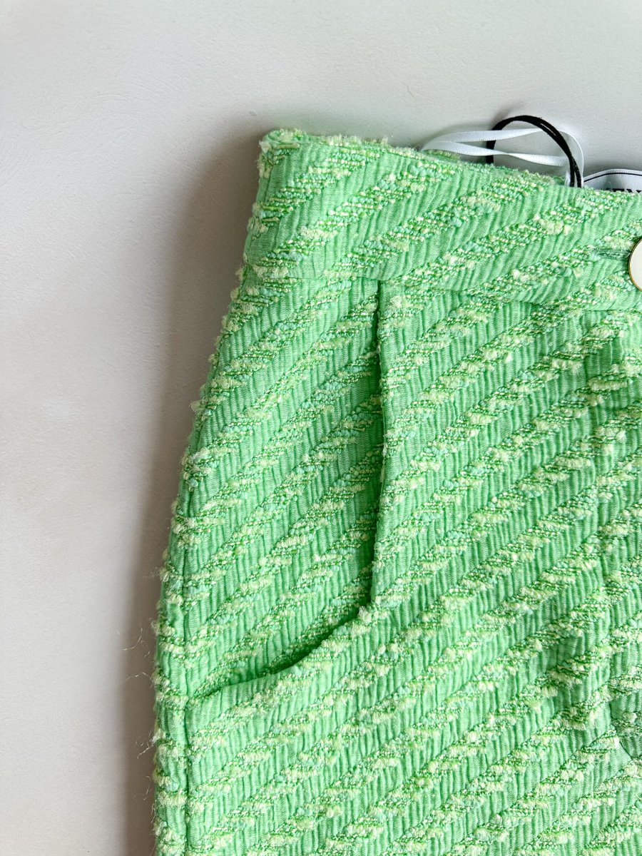 Rowen Rose Green Tweed Mini Skirt - Imagen 4