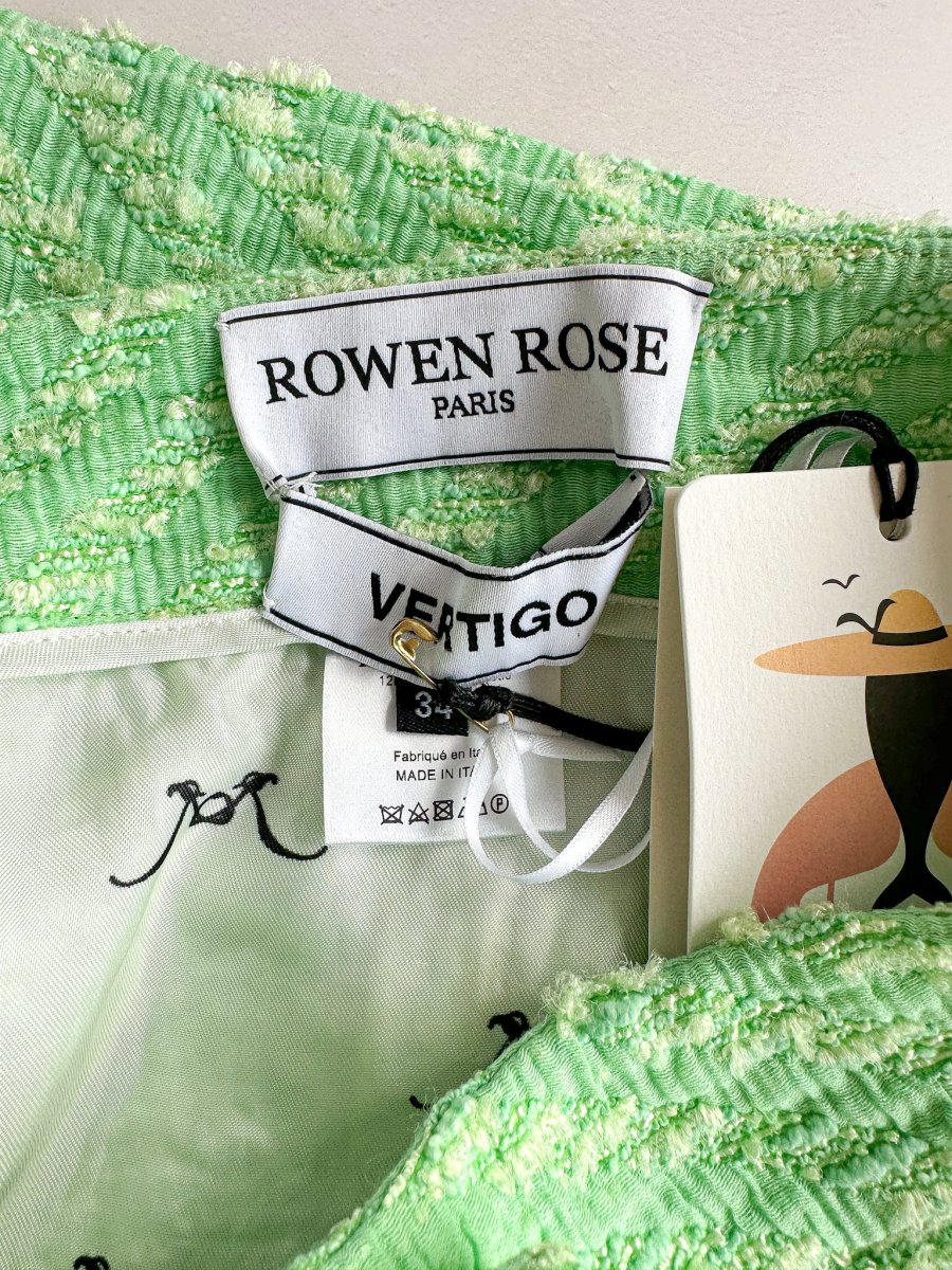 Rowen Rose Green Tweed Mini Skirt - Imagen 6