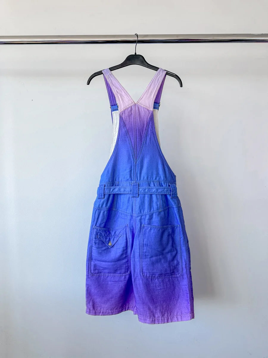 Isabel Marant Kailatd Purple Ombré Brushed Cotton Linen-Blend Dungaree Playsuit - Imagen 6