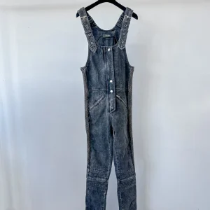 Isabel Marant Denim Apolino Ribbed Denim Jumpsuit