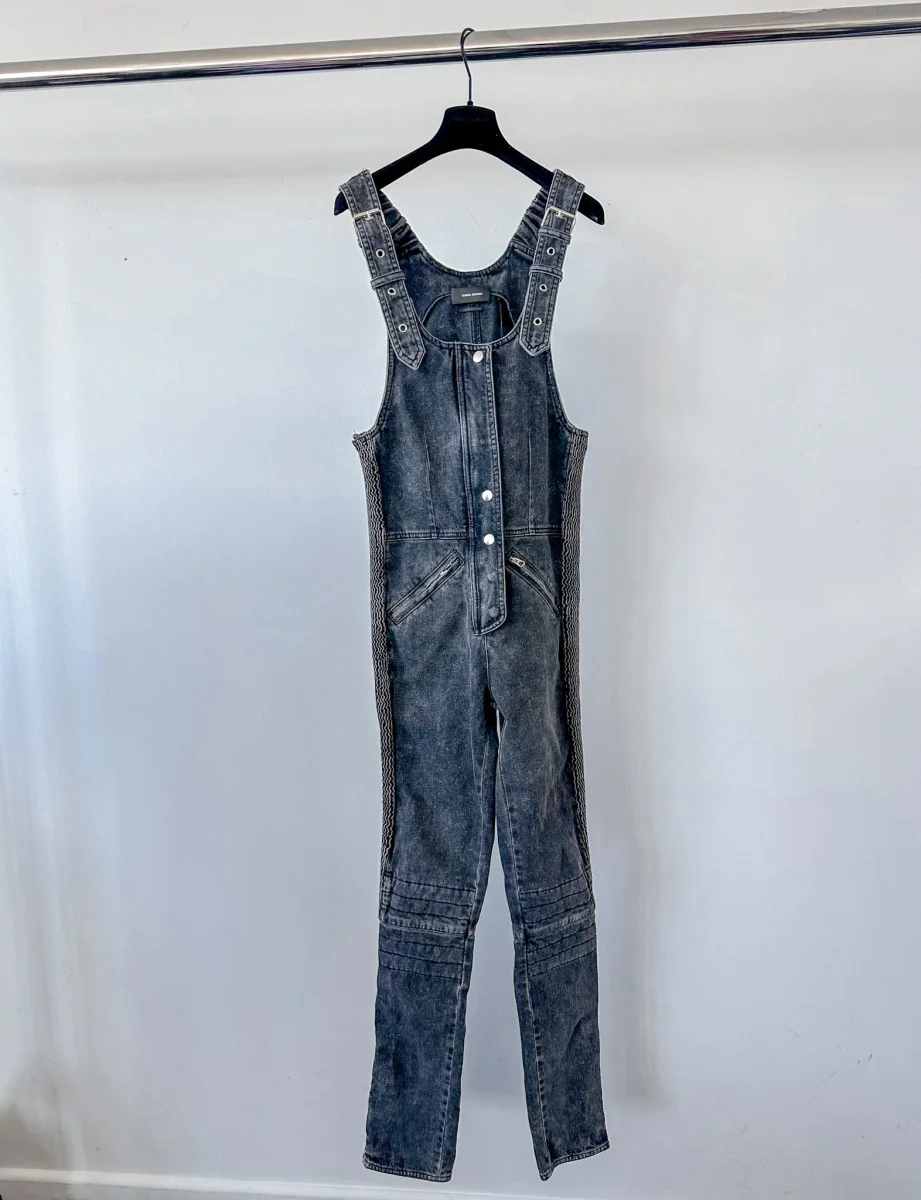 Isabel Marant Denim Apolino Ribbed Denim Jumpsuit - Imagen 2
