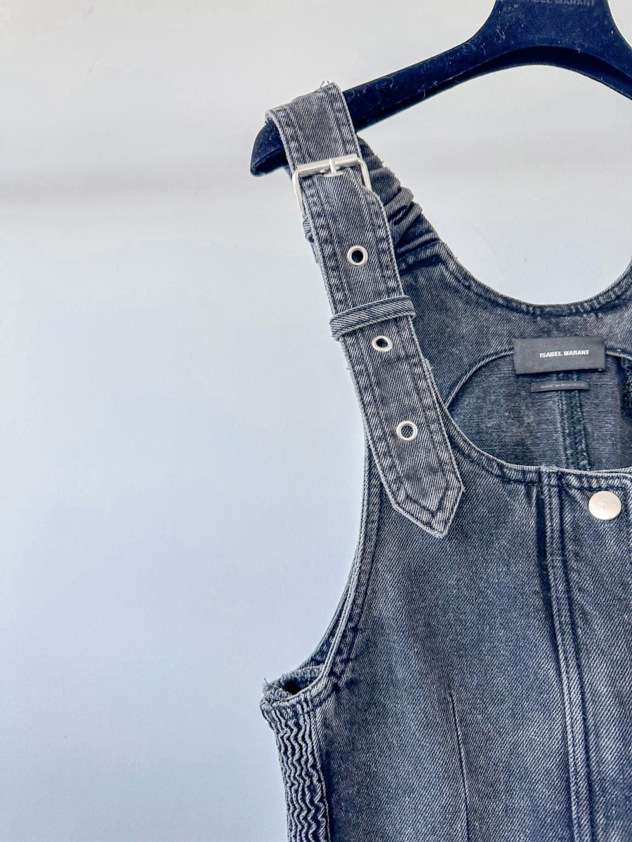 Isabel Marant Denim Apolino Ribbed Denim Jumpsuit - Imagen 4