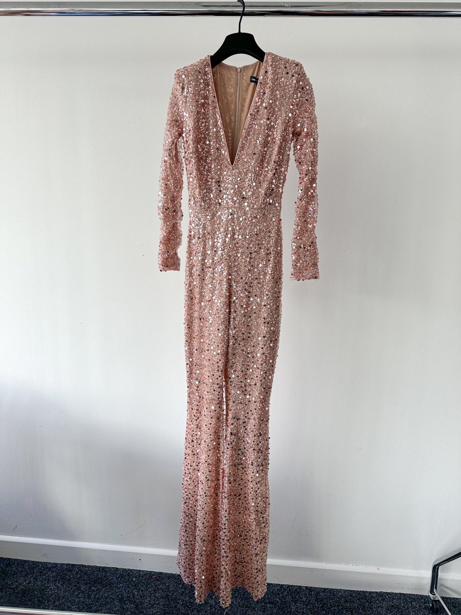 Nadine Merabi Pink Eliza Beaded Embellished Jumpsuit - Imagen 8