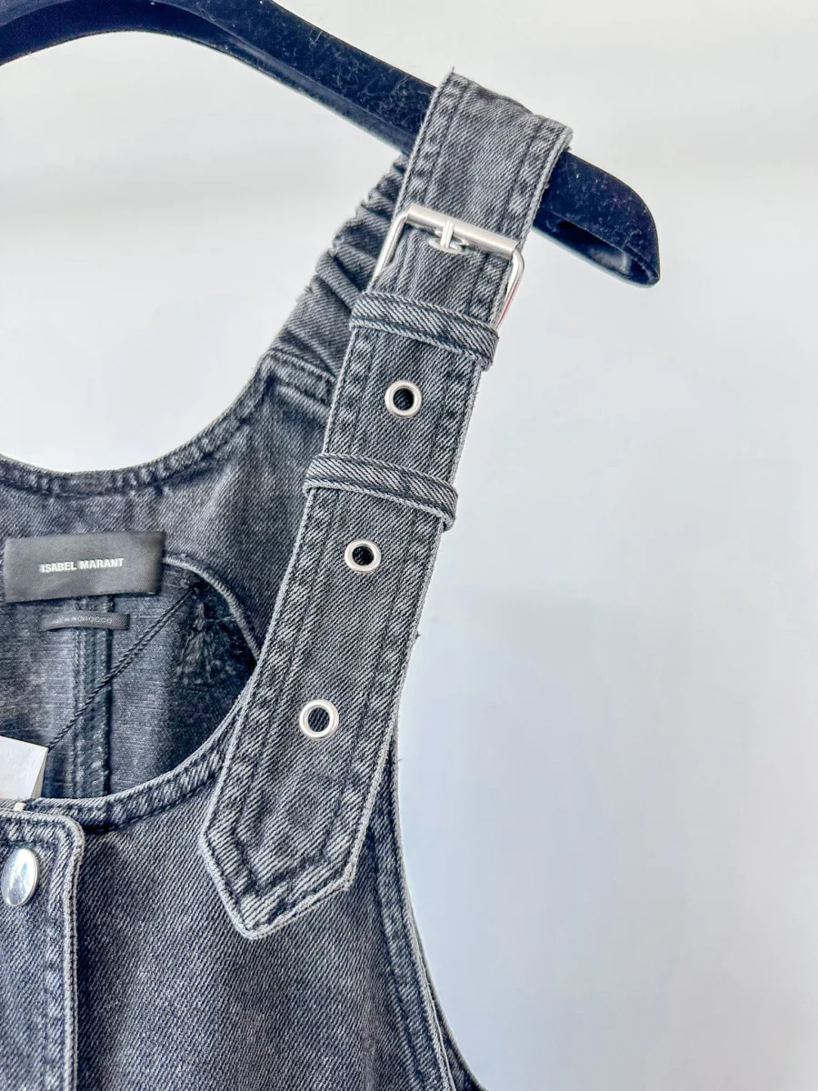 Isabel Marant Denim Apolino Ribbed Denim Jumpsuit - Imagen 8