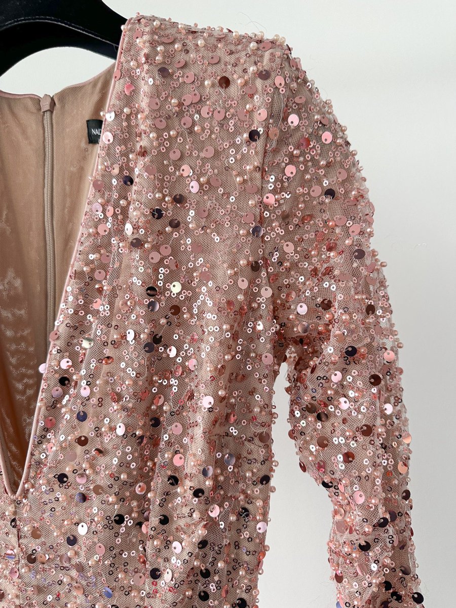 Nadine Merabi Pink Eliza Beaded Embellished Jumpsuit - Imagen 9