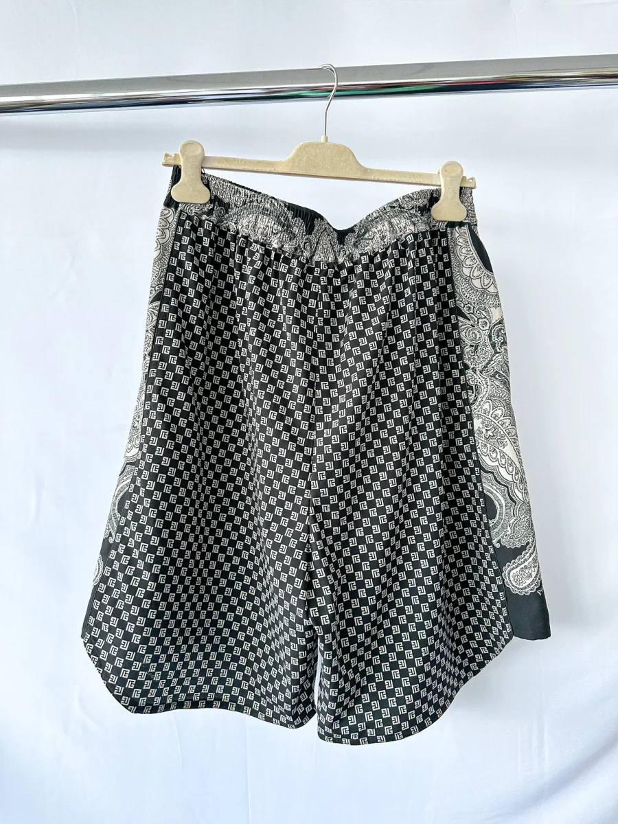 Balmain Straight-Leg Monogrammed Printed Poplin Shorts - Imagen 2