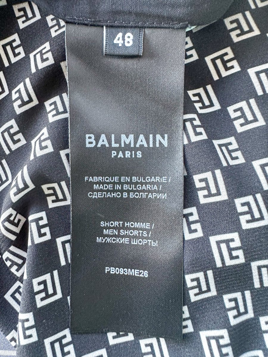 Balmain Straight-Leg Monogrammed Printed Poplin Shorts - Imagen 8