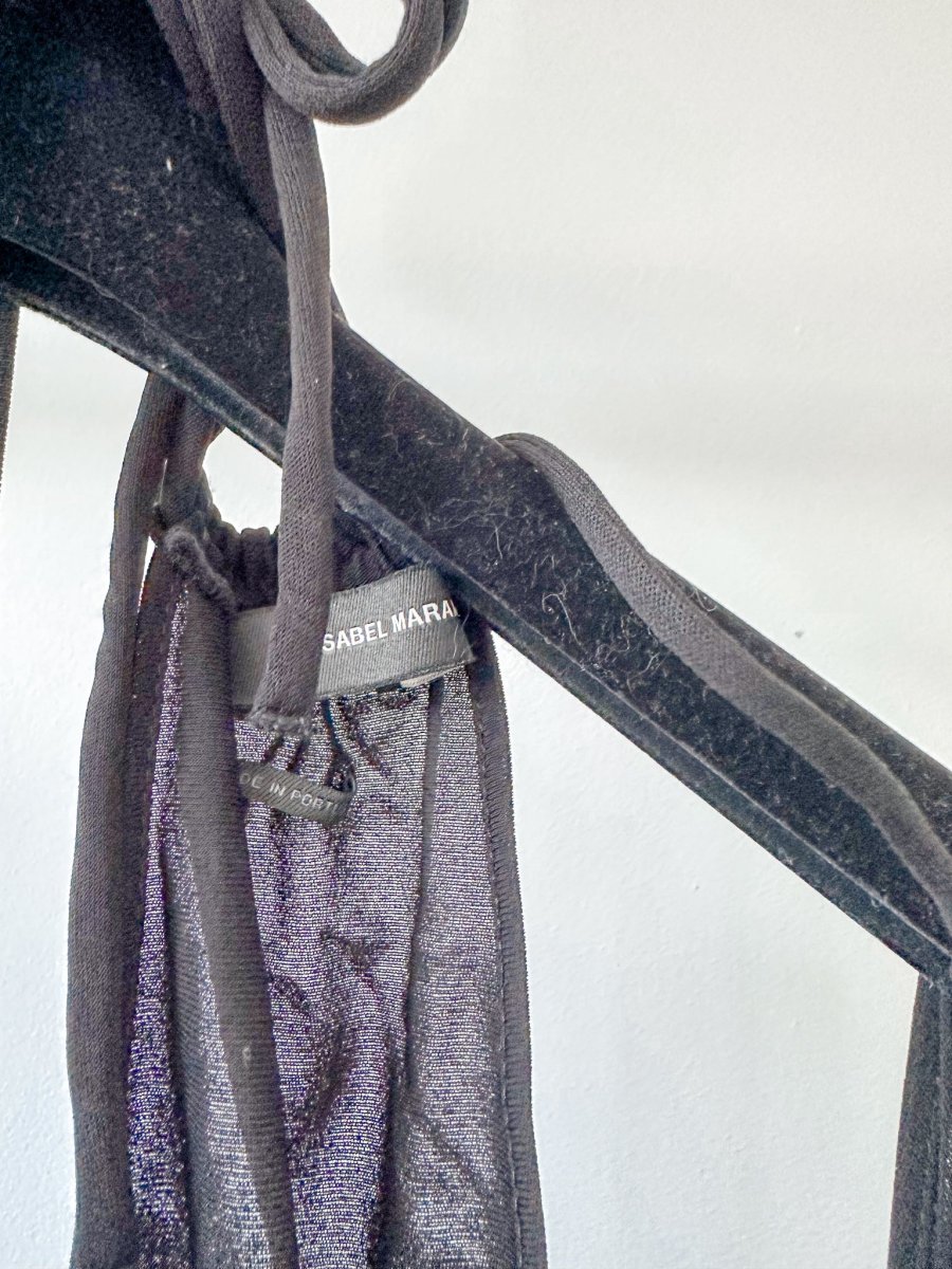 Isabel Marant Black Jadessi Cut-Out Keyhole Neck Strappy Dress DAMAGED - Imagen 8